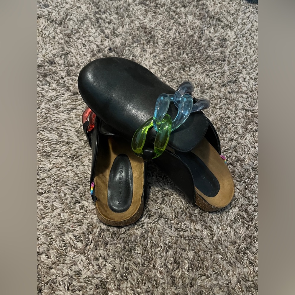 Kurt Geiger London | NWOT pride mules with colorful chain
